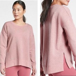 NWT Athleta Balance Pullover Sweatshirt in Victorian Berry size small.